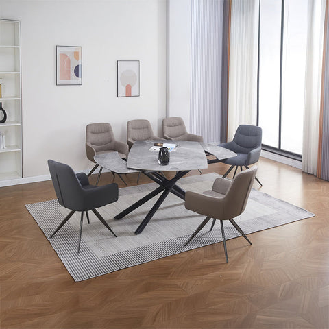 ACME Hester Ceramic Top Black Dining Table Model DN03685