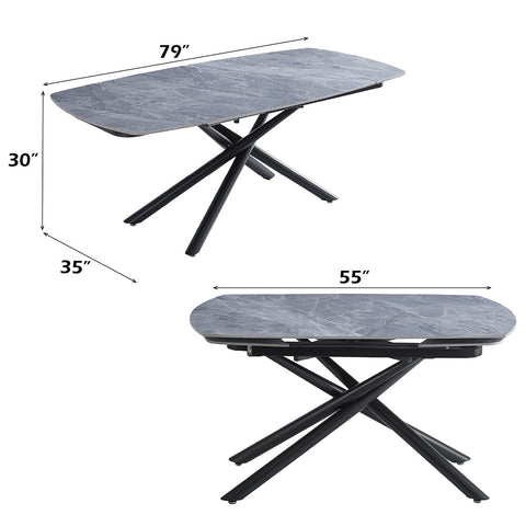 ACME Hester Ceramic Top Black Dining Table Model DN03685