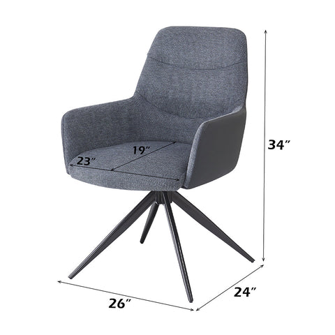 ACME Hester Gray Fabric Arm Chair (Set-2) Model DN03687
