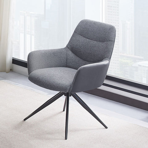 ACME Hester Gray Fabric Arm Chair (Set-2) Model DN03687