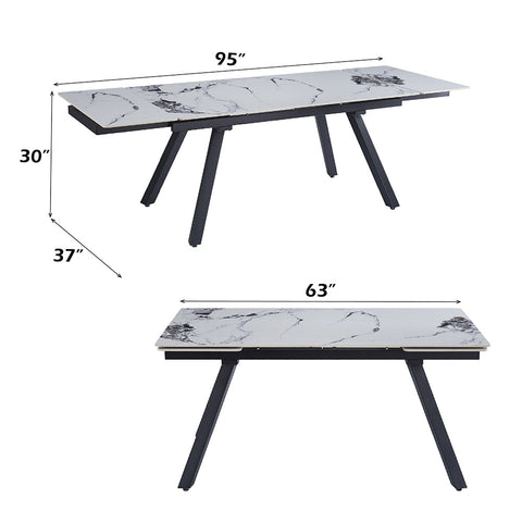 ACME Damita Ceramic Top Black Dining Table Model DN03735