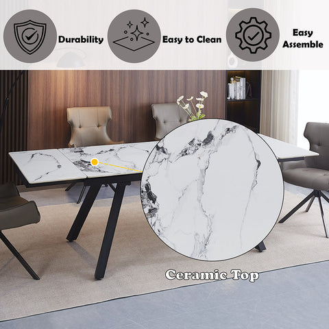 ACME Damita Ceramic Top Black Dining Table Model DN03735