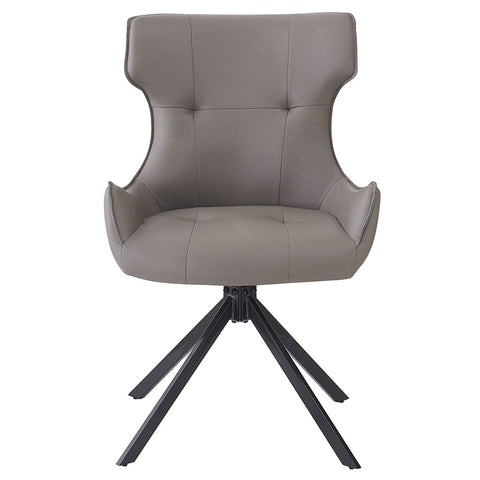 ACME Damita Camel Synthetic Leather Black Finsh Side Chair with Swivel (Set-2) Model DN03736