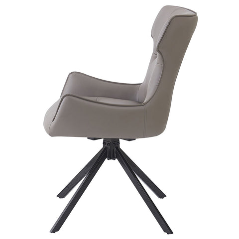 ACME Damita Camel Synthetic Leather Black Finsh Side Chair with Swivel (Set-2) Model DN03736