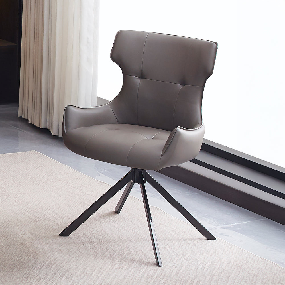 ACME Damita Camel Synthetic Leather Black Finsh Side Chair with Swivel (Set-2) Model DN03736