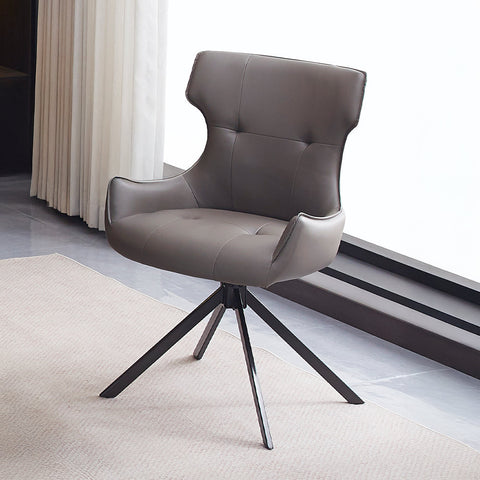ACME Damita Camel Synthetic Leather Black Finsh Side Chair with Swivel (Set-2) Model DN03736