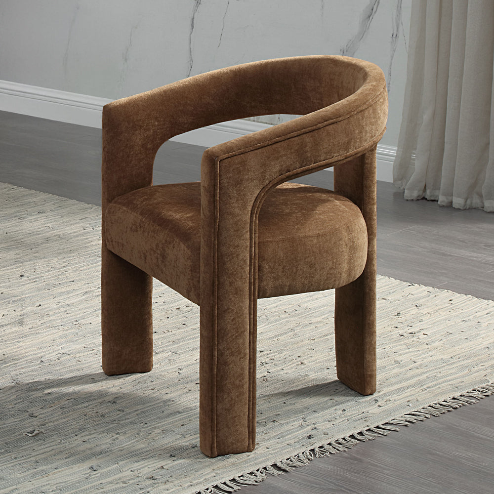 ACME Leonardo Brown Linen Arm Chair (Set-2) Model DN04016