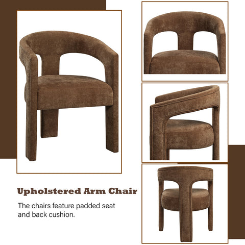 ACME Leonardo Brown Linen Arm Chair (Set-2) Model DN04016