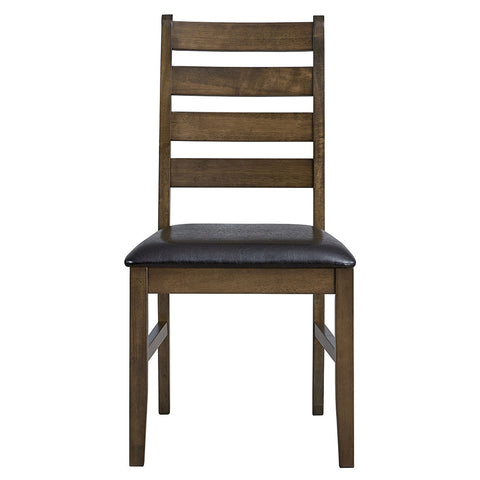 ACME Damica Brown Synthetic Leather Walnut Side Chair (Set-2) Model DN04031