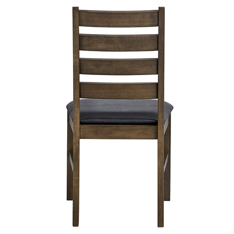 ACME Damica Brown Synthetic Leather Walnut Side Chair (Set-2) Model DN04031