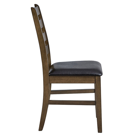 ACME Damica Brown Synthetic Leather Walnut Side Chair (Set-2) Model DN04031
