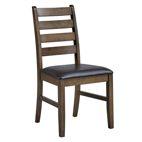 ACME Damica Brown Synthetic Leather Walnut Side Chair (Set-2) Model DN04031