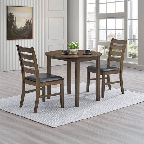 ACME Damica Brown Synthetic Leather Walnut Side Chair (Set-2) Model DN04031