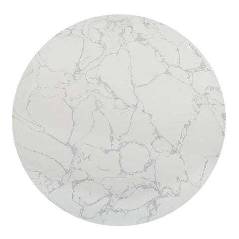 ACME Koen Engineering Marble Top White Black Round Dining Table Model DN04055