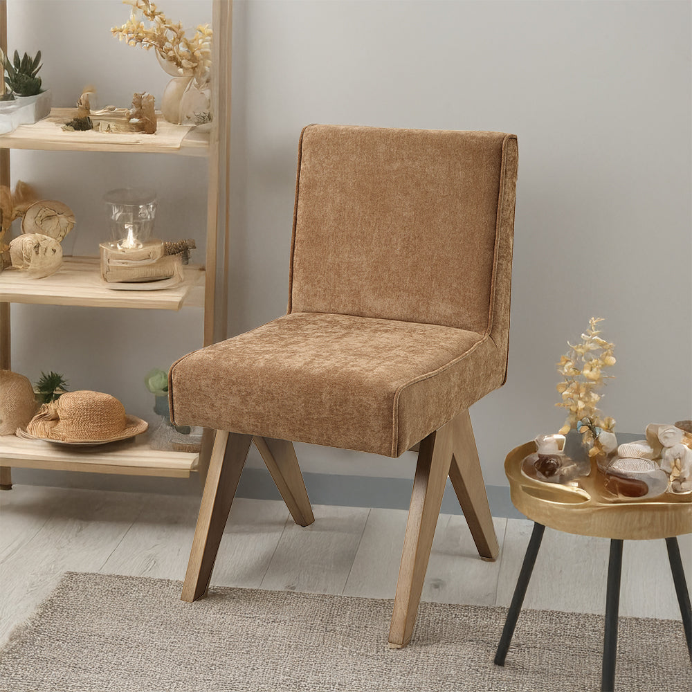 ACME Zoey Chocolate Chenille Oak Side Chair (Set-2) Model DN04076