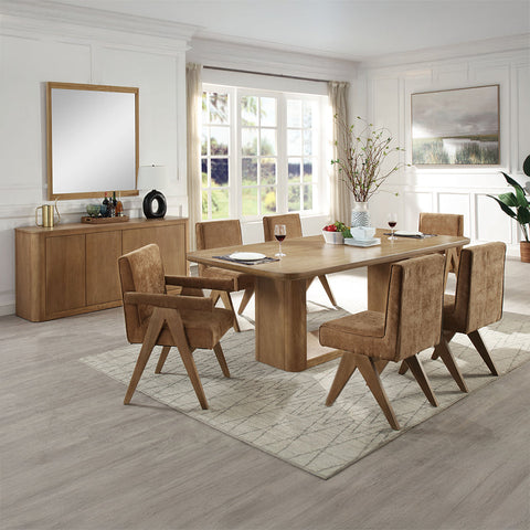 ACME Zoey Chocolate Chenille Oak Side Chair (Set-2) Model DN04076