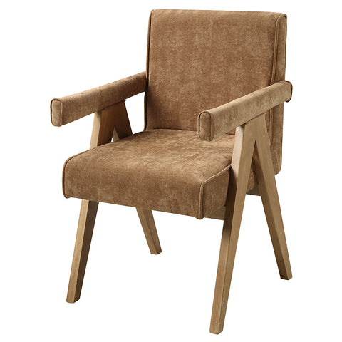ACME Zoey Chocolate Chenille Oak Arm Chair (Set-2) Model DN04077