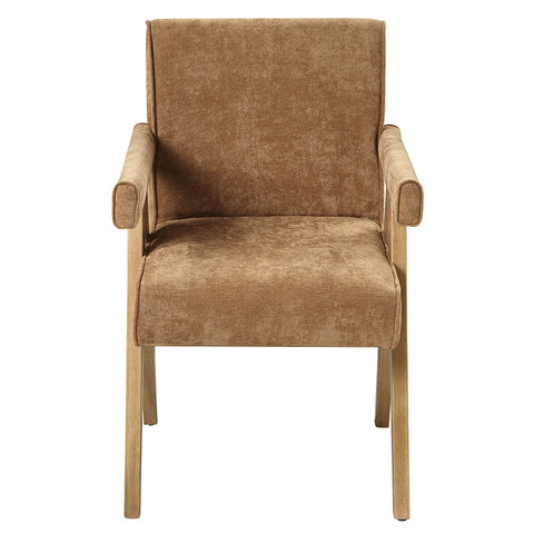 ACME Zoey Chocolate Chenille Oak Arm Chair (Set-2) Model DN04077