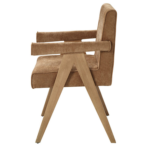 ACME Zoey Chocolate Chenille Oak Arm Chair (Set-2) Model DN04077