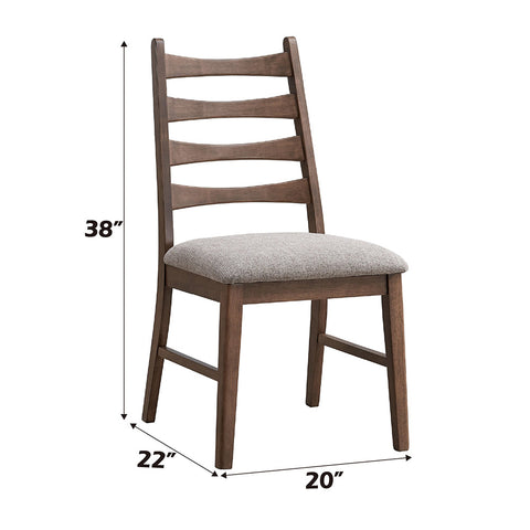 ACME Mayah Gray Linen Walnut Side Chair (Set-2) Model DN04171