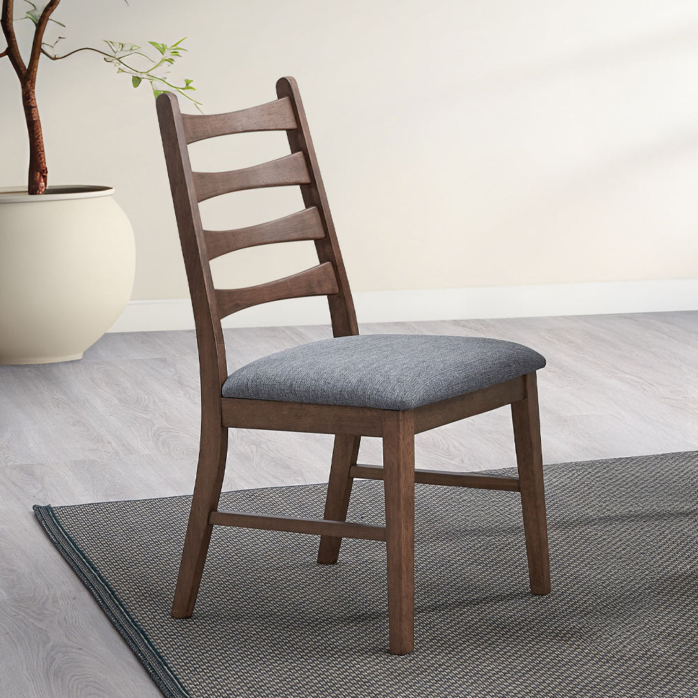 ACME Mayah Dark Gray Linen Walnut Side Chair (Set-2) Model DN04172