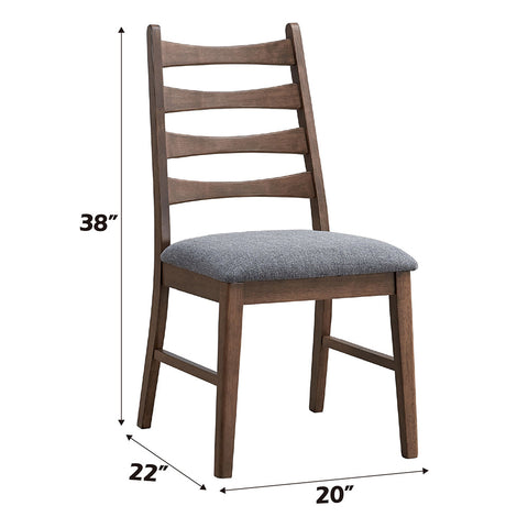 ACME Mayah Dark Gray Linen Walnut Side Chair (Set-2) Model DN04172