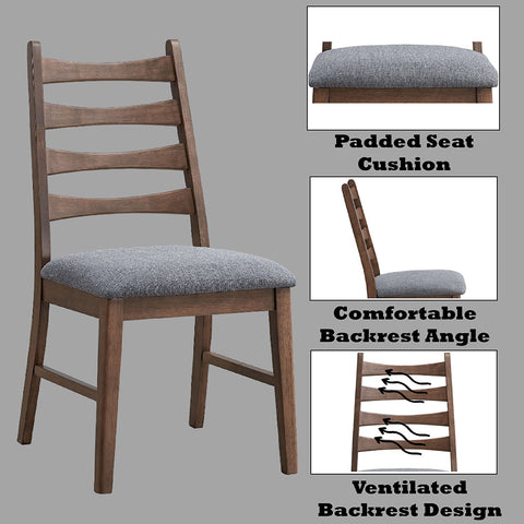 ACME Mayah Dark Gray Linen Walnut Side Chair (Set-2) Model DN04172