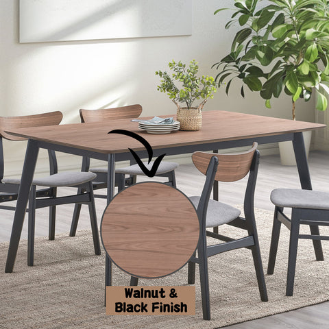 ACME Rebi Walnut Black Dining Table Model DN04180