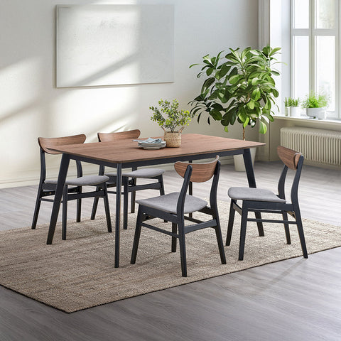 ACME Rebi Walnut Black Dining Table Model DN04180