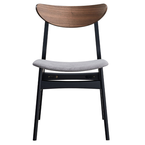 ACME Rebi Gray Linen Walnut Black Side Chair (Set-2) Model DN04181