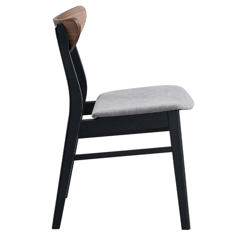 ACME Rebi Gray Linen Walnut Black Side Chair (Set-2) Model DN04181