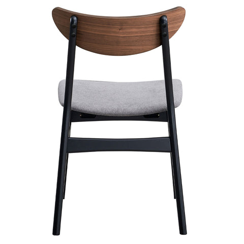 ACME Rebi Gray Linen Walnut Black Side Chair (Set-2) Model DN04181