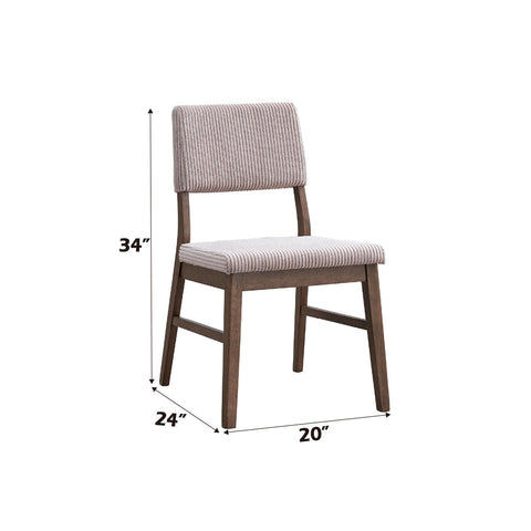 ACME Seda Dusty Mauve Corduroy Walnut Side Chair (Set-2) Model DN04191