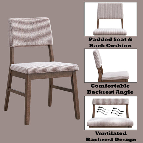 ACME Seda Dusty Mauve Corduroy Walnut Side Chair (Set-2) Model DN04191