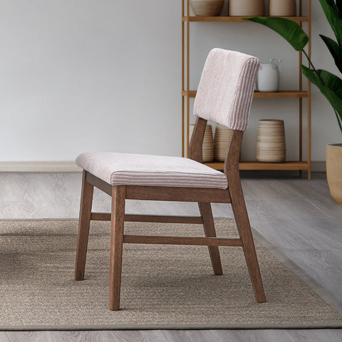 ACME Seda Dusty Mauve Corduroy Walnut Side Chair (Set-2) Model DN04191