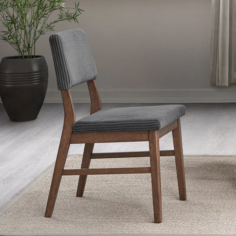ACME Seda Gray Corduroy Walnut Side Chair (Set-2) Model DN04192