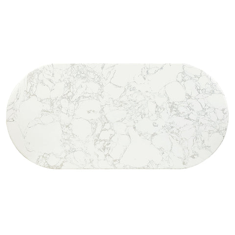 ACME Zayn White Natural Marble Top White Dining Table Model DN04205