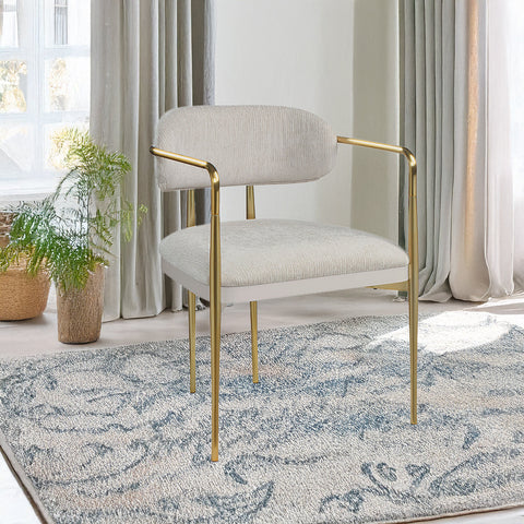 ACME Zayn Beige Chenille Gold Arm Chair (Set-2) Model DN04206