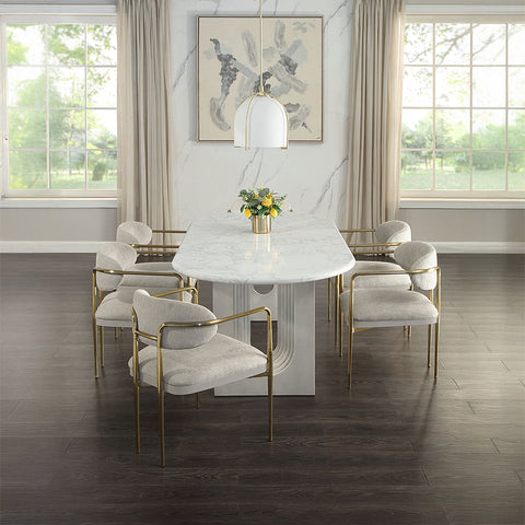 ACME Zayn Beige Chenille Gold Arm Chair (Set-2) Model DN04206