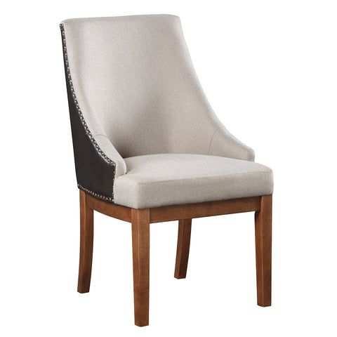ACME Gilsea Fabric Brown Synthetic Leather Brown Side Chair (Set-2) Model DN04396
