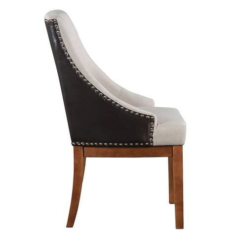 ACME Gilsea Fabric Brown Synthetic Leather Brown Side Chair (Set-2) Model DN04396