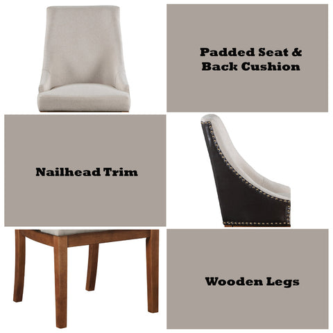 ACME Gilsea Fabric Brown Synthetic Leather Brown Side Chair (Set-2) Model DN04396