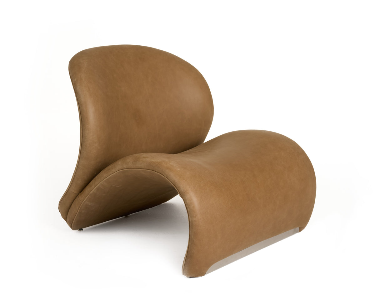 Modrest Donovan - Modern Brown Leather Accent Chair