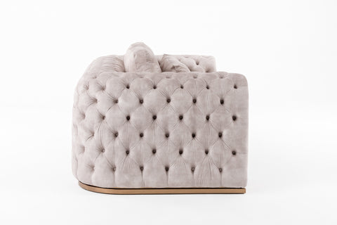 Divani Casa Dosie Transitional Beige Velvet Loveseat Model VGBN-S-9368-LOVE-BGE