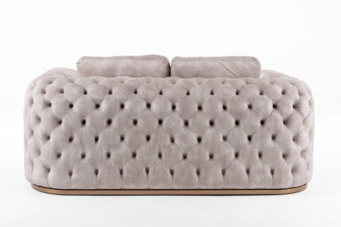 Divani Casa Dosie Transitional Beige Velvet Loveseat Model VGBN-S-9368-LOVE-BGE