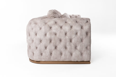 Divani Casa Dosie Transitional Beige Velvet Sofa Model VGBN-S-9368-SOFA-BGE