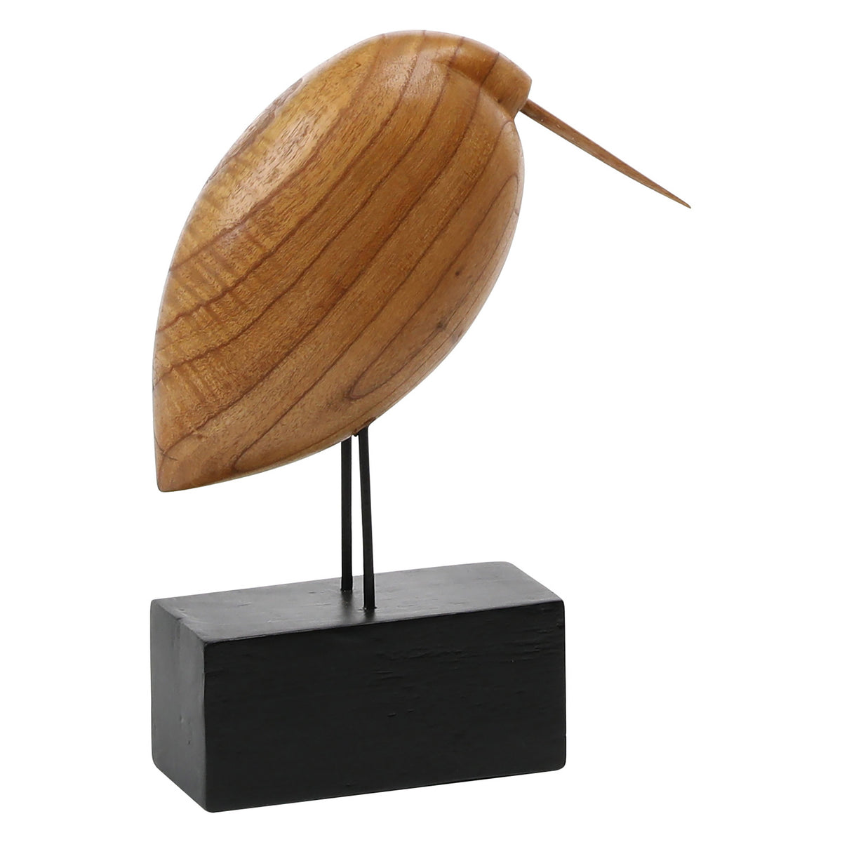 Raven Black and Natural Wood Finish Wood Figure