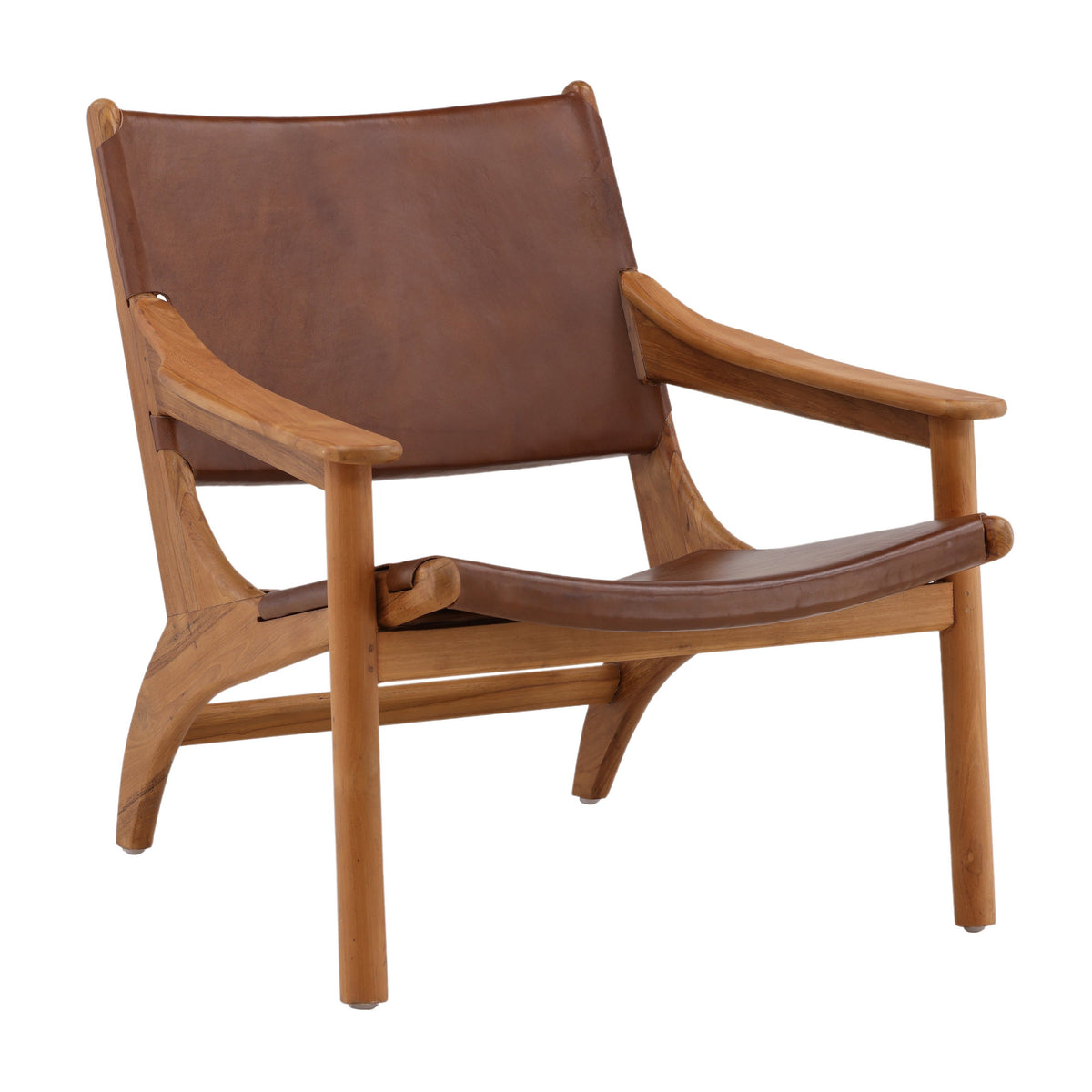 Marceline Brown and Natural Wood Occasional Chair