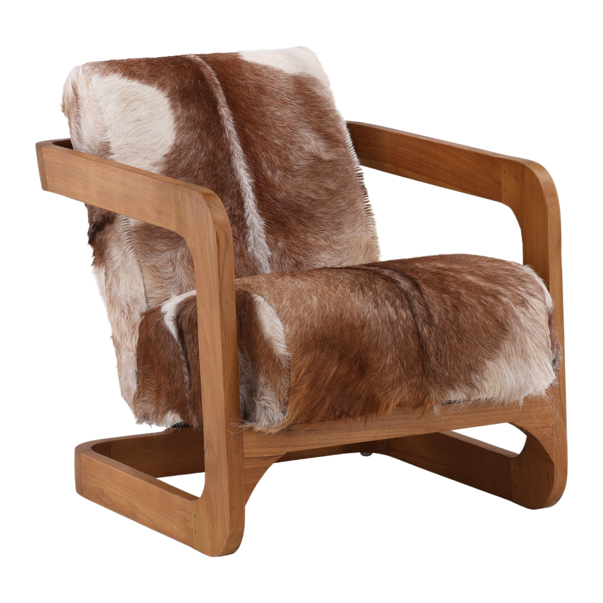 Bautista Brown and Natural Wood Occasional Chair