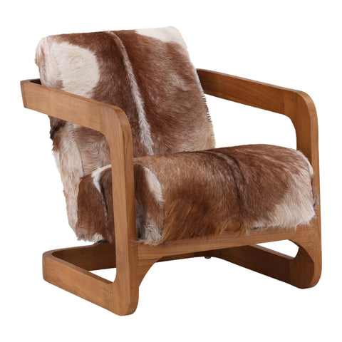 Bautista Brown and Natural Wood Occasional Chair